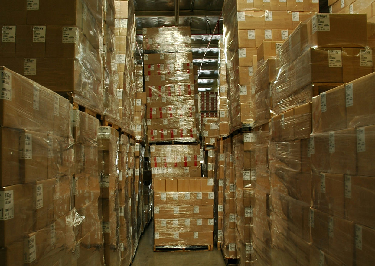 Pallets en un almacén de distribución